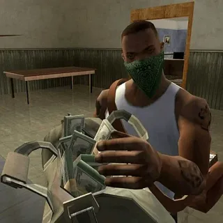 💰 CJ Grand Theft Auto: San Andreas CJ, Grand Theft Auto, GTA, Dinero, Gángster, Efectivo whatsapp sticker