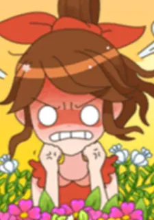🤒 bravo/a, frustrado/a, chateado/a, desenho animado, anime, vermelho/a, menina, irritado/a whatsapp sticker