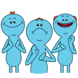 👏 Mr. Meeseeks Rick and Morty Dibujos animados, Serie de TV, Adult Swim, Divertido, Comedia telegram sticker