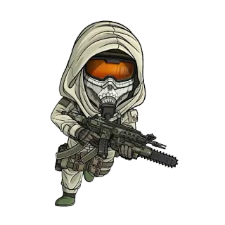 🎭 Ghost Call of Duty soldier, military, character, weapon, game, war, mask telegram sticker