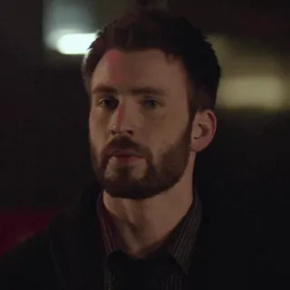 🦇 uomo, ritratto, attore, celebrità, Chris Evans, barba telegram sticker
