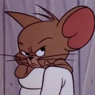 😘 Jerry Mouse Tom and Jerry Dibujos animados, Ratón, Enojado, Clásico, Divertido telegram sticker