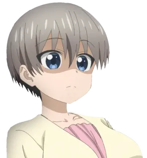 😑 Uzaki Hana Uzaki-chan Wants to Hang Out! аниме, манга, мило, девушка, Удзаки, каваий, фанарт telegram sticker