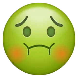 🤢 emoji, sick, green, upset, ill, puke, disgust telegram sticker