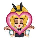 😘 Мультфильм, Сердце, Кролик, Милый telegram sticker