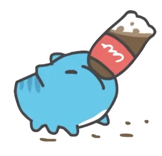🍕 gato azul, refrigerante, fofo, desenho, adesivo telegram sticker