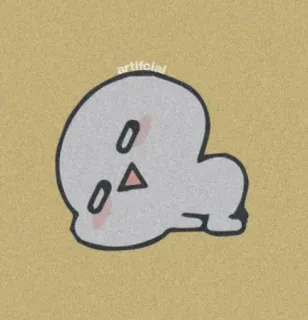 🌸 artificial cartoon, minimalist, cute, character telegram sticker
