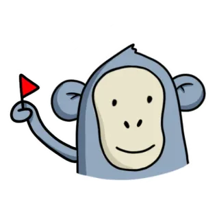 🚩 aap, vlag, cartoon, dier telegram sticker