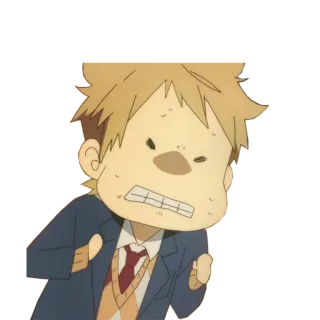 😩 anime, angry, upset, cartoon, school uniform, frustrated whatsapp sticker