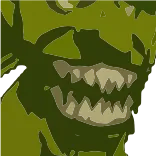😆 монстр, зубы, зеленый, существо, фэнтези whatsapp sticker