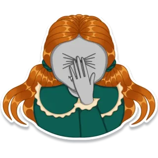 🤦‍♀ kobieta, facepalm, kreskówka, dziewczyna, zawstydzona, wstyd telegram sticker