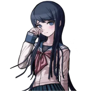 😭 Sayaka Maizono Danganronpa anime, piangere, divisa scolastica, ragazza telegram sticker
