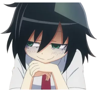 😈 Tomoko Kuroki Watamote Anime, Cartone animato, Manga, Kawaii, Carino, Watamote telegram sticker