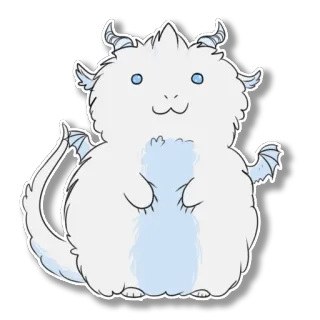 ☁️ dragão, fofo, fofo, kawaii, monstro, chibi telegram sticker