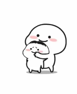 🤫 imut, kartun, kawaii, karakter, berpelukan, ramah whatsapp sticker
