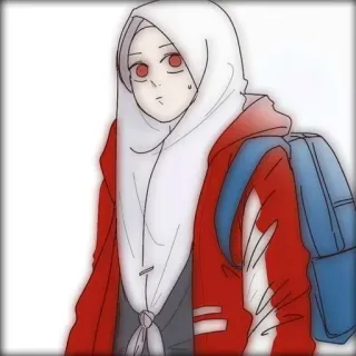 🤸‍♀ Hoofddoek, Moslim, Meisje, Anime, Personage, Schoolmeisje telegram sticker