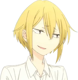 😏 anime, manga, character, smug, smirk, blonde, illustration telegram sticker