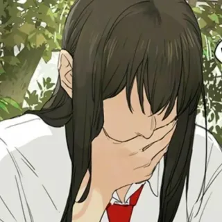 🌟 fille anime, triste, uniforme scolaire, pleurer, manga whatsapp sticker