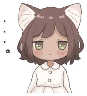 🍄 动漫, 猫娘, 可爱, Q版, 萌, 猫耳 whatsapp sticker