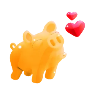 😘 cochon, cœur, amour, animal, mignon, dessin animé telegram sticker