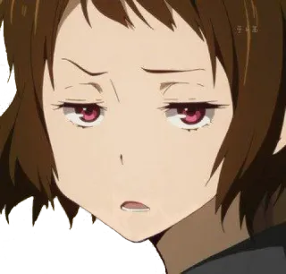 😒 Anime, Mädchen, enttäuscht, Gesichtsausdruck, gelangweilt telegram sticker