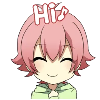 🙂 Hi anime, słodkie, kawaii, szczęśliwy, pozdrowienia telegram sticker