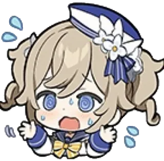 😢 Barbara Genshin Impact anime, genshin impact, barbara, chibi, scared, worried telegram sticker