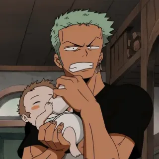 ✖️ Roronoa Zoro One Piece Anime, One Piece, Roronoa Zoro, Bebé whatsapp sticker