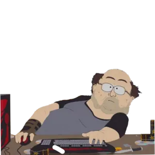 🖥 gaming, computer, gamer, keyboard, mouse, obese telegram sticker