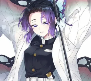 ⭐ Shinobu Kocho Demon Slayer anime, Shinobu Kocho, Demon Slayer, butterfly, anime girl, kimetsu no yaiba, manga whatsapp sticker
