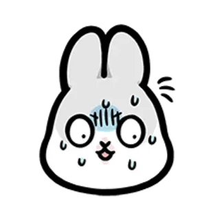 😋 兔子, 卡通, 动物, 可爱, 卡哇伊, 动画, 贴纸 telegram sticker