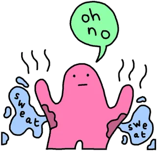 🌞 oh no sudor, ansiedad, dibujos animados, nervioso, pegatina telegram sticker