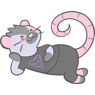 😏 rata, animal, lindo, dibujo animado, roedor, kawaii whatsapp sticker