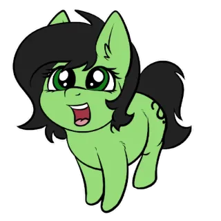 🕴 小马, 卡通, 可爱, 绿色, 动画, 动物 telegram sticker
