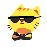 🙅♂️ 猫, 太阳镜, 西装, 酷, 动物 whatsapp sticker
