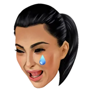 😄 Kim Kardashian Kim Kardashian, khóc, biểu tượng cảm xúc, mặt, buồn whatsapp sticker