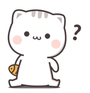 😺 gato, pegatina, pregunta, lindo, animal, pez telegram sticker
