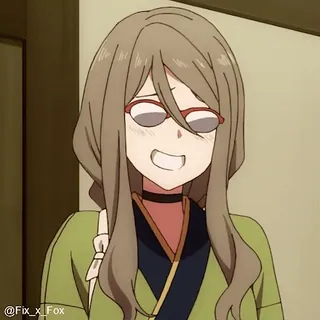 😂 @Fix_x_Fox 动漫, 女人, 眼镜, 卡通 telegram sticker