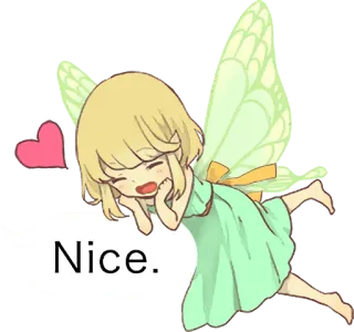 😍 Nice. 妖精, かわいい, 漫画, 翼, ハート, アニメ telegram sticker