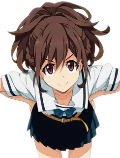 😉 anime girl, school uniform, cute, cartoon telegram sticker