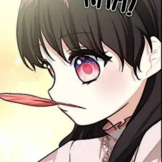 🐈‍⬛️ ragazza, manga, anime, lingua whatsapp sticker