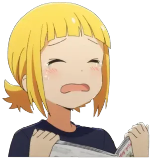 😭 anime, piangere, emotivo, ragazza, leggere, personaggio telegram sticker