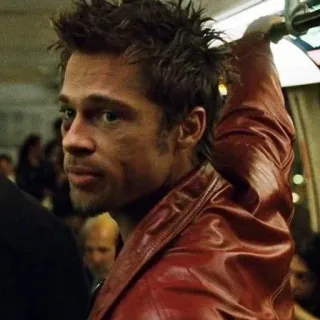 🧼 Tyler Durden Fight Club brad pitt, fight club, tyler durden, película, violencia telegram sticker