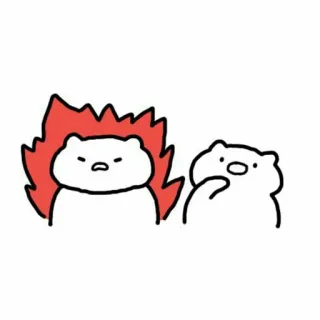 🧺 orso, arrabbiato, cartone animato, carino, fuoco, disegno, illustrazione telegram sticker