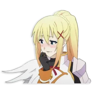 🙄 Darkness Konosuba Anime, Sticker, Darkness, Konosuba, pelo rubio, Waifu, chica anime whatsapp sticker