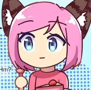 🦄 Hm? anime, cartoon, kawaii, chibi, cake, dessert telegram sticker