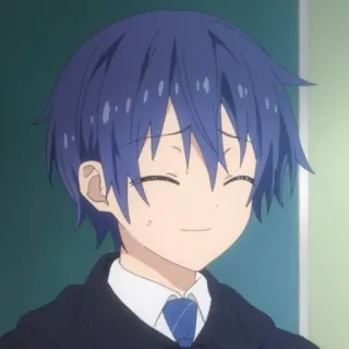😅 anime, boy, smile, cute, blue hair telegram sticker