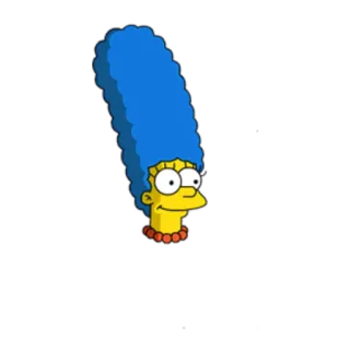 🙂 Marge Simpson The Simpsons Marge Simpson, cartoon, The Simpsons, yellow, blue hair telegram sticker