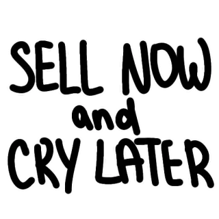 😒 SELL NOW and CRY LATER investissement, finance, mème, vendre, pleurer, bourse, humour, trading telegram sticker