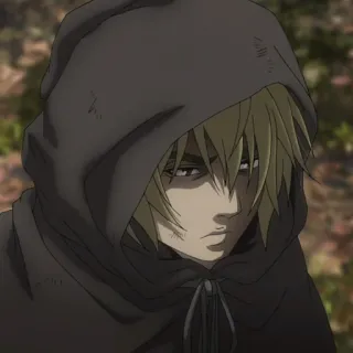 🛡 Thorfinn Vinland Saga Anime, Viking, Guerrier, Capuche, Sérieux, Manga telegram sticker